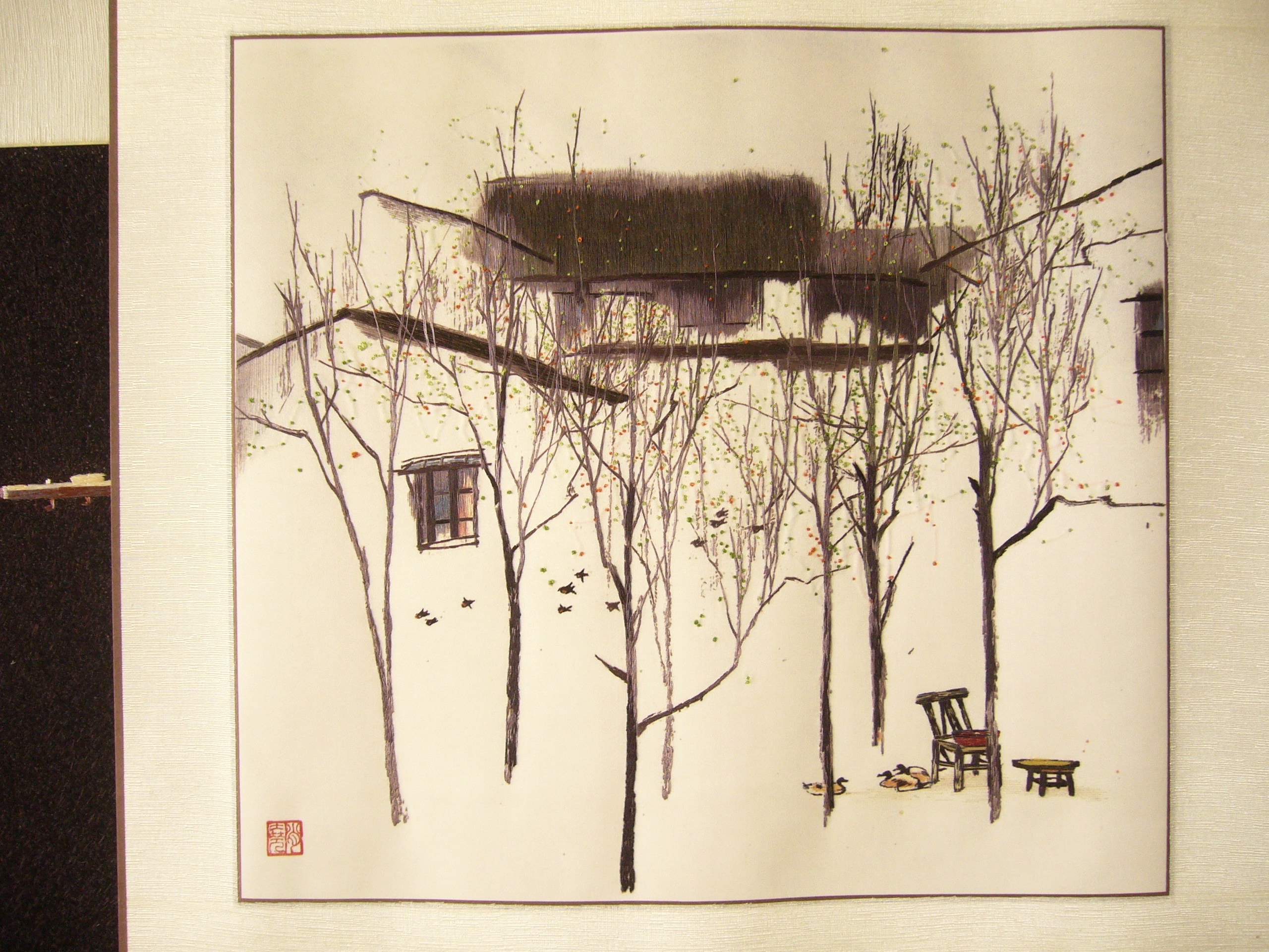 肖尧苏绣江南景物作品